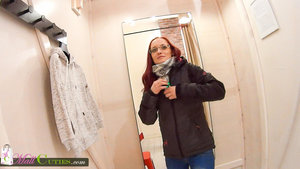 1 dark haired female tortures another during lezdom play in concrete cellar